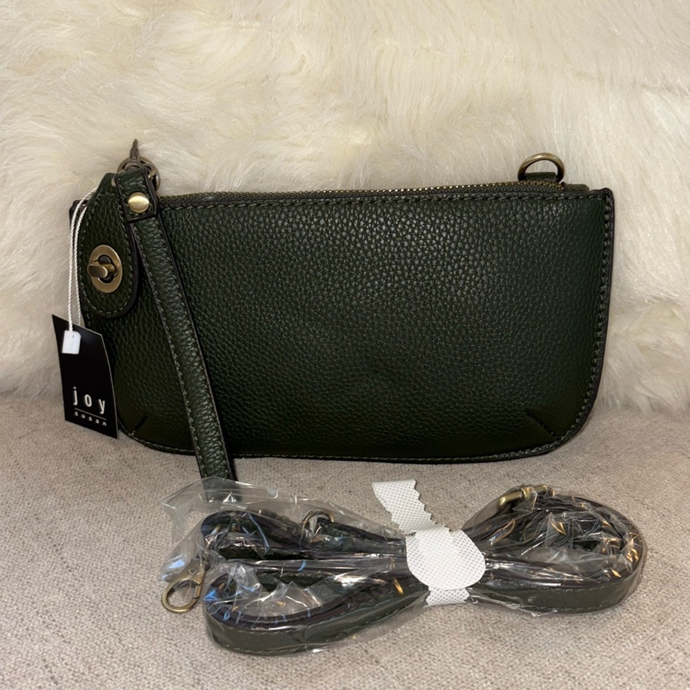 New w/Tags Joy Susan Mini Crossbody Wristlet Clutch Pebbled Leather Belt Bag - Picture 3 of 16